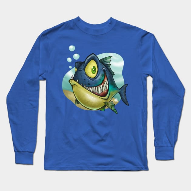 PIRANHA Long Sleeve T-Shirt by Crike99Art